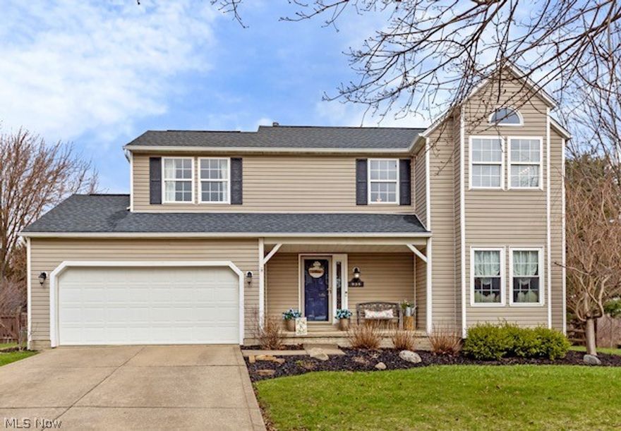 Move right in and start enjoying this beautiful 3 bedroom, 4 bath colonial nestled on a quiet cul-de-sac and backing to a park for the utmost privacy. You'll step past a large coat closet and convenient half bath in the entry and into the open and inviting family room and dining area. Warm up in winter by the stone fireplace or head outside through sliding doors to relax on the deck during summer. You'll love the abundance of natural light with lots of pretty windows and views of the fenced backyard. The roomy eat-in kitchen has an adorable window seat and all stainless steel appliances. Upstairs you'll find 3 spacious bedrooms and two full baths. The vaulted owners suite has an attached bath, soaking tub and two walk-in closets. Additional recreation space is found in the finished basement with bar, another half bath, and newer carpet (2025). There is also a separate utility/storage room with washer, dryer and extra storage. More updates include new flooring, fresh paint and A/C unit (2025), newer hot water tank, basement windows & sliding door (2018), and new roof in (2017). The homeowner has purchased a home warranty for the buyer that goes through July, 2027. Don't delay, schedule a showing today!