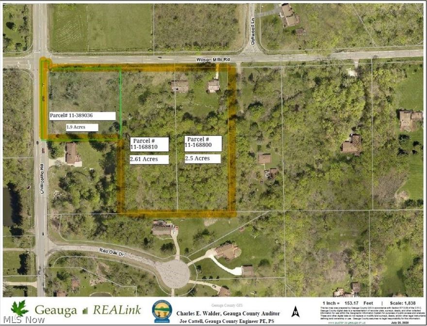 3 parcels totaling 7.01 Acres zoned residential on the SE corner of Wilson Mills Rd and (S.R. 306) Chillicothe Rd. Value is in the land - there is a small house and old horse stable on the property that can be razed. Minimum lot requirements are 1.5 acres in this part of Chesterland.