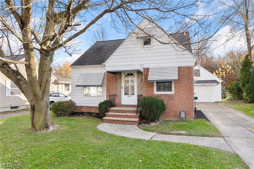 Step inside this completely redone 1950s home located minutes from local dining & shopping. This home has been thoughtfully updated including a new central air system (2022), furnace (2022), insulated attic, new storm doors, new electrical panel & much more. Upon entrance you are welcomed by the newly painted interior of the living room along with new flooring that runs throughout the home. The beautiful kitchen has been fully upgraded with a new dishwasher, microwave & range (2022), white cabinetry, & neutral countertops. A fully renovated full bath is located on the main level with a standing shower and modern vanity. The upstairs bedroom has neutral walls and a new ceiling fan. Through the trendy sliding barn door is the en-suite bathroom that boasts a beautiful walk-in shower and single sink vanity. Outside is the detached 1 car garage that has a new roof, garage door, and gutters. A sprawling backyard finishes off this fantastic property.