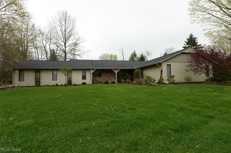 Move-in ready ranch in Highland School District! This property sits on 2.5 acres with large pond, barn, and access to nature. The kitchen features brand new ceramic floors, large island, eat-in area, white quartzite counter tops, stainless steel appliances and under mount sink. Large living room off of kitchen has plenty of natural light coming in from the four-season sun room. The sun room enjoys views of the spacious back yard, patio, and forest. The dining room sits directly off the kitchen and flows into the over-sized family room. The family room has a open layout with fireplace and access to the back patio. The completely renovated, modern guest full bath sits just off the family room. The laundry room offers a utility sink, storage, and plenty of room. Two perfect sized bedrooms for guests and children.The large master bedroom enjoys a nice walk-in closet and on-suite full bathroom. This home is close to Highland HS, as well as, shopping and entertainment.