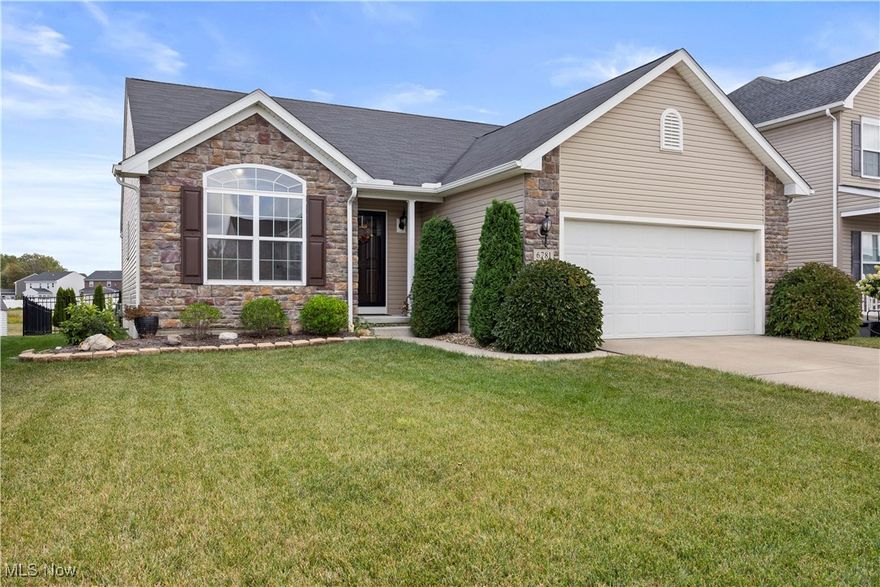 The open floor plan, high ceilings and large windows make the space flow.  The Great Room looks out to the high end, no maintenance composite deck and private fenced in yard.  Three bedrooms and 2 full baths.  The Master Bedroom features a walk-in closet and ensuite bath.  Full basement.  Two car attached garage.  Excellent curb appeal!! All offers must be submitted by 8:00 PM on Sunday 10/5/25