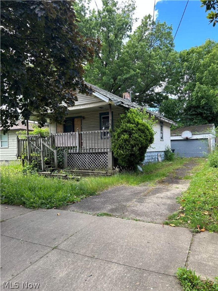 It is a great investment opportunity. This 2 be 1 1-bath full basement with an extended kitchen home with a 2.5-car garage needs a new roof and some TLC to get it up and running. the furnace is roughly 5 yr old the property has had utilities on while vacant.  The owner is also selling other properties in their portfolio.
