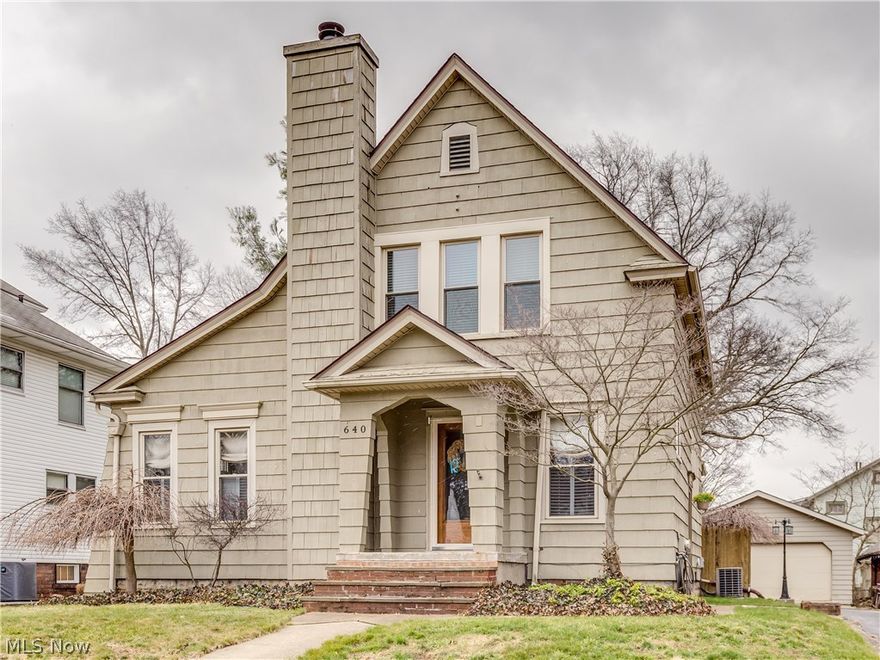 Classic Cuyahoga Falls Colonial in excellent condition located in the highly desirable neighborhood that is within a few blocks of  the newly revitalized Front St downtown area complete with fountains, shops, concerts in the pavilion and the lovely walking path along the river. This home is charming and quaint with many hard wood floors throughout. First floor living room with woodburning fireplace  is bright and open to the kitchen and dining room. There's an amazing first floor master suite or first floor family room with vaulted ceiling, full bath and french doors to the deck porch and brick patio overlooking the fully fenced backyard. Two more spacious bedrooms upstairs, one with a double walk in closet, a second nicely renovated full bathroom.  Super clean and waterproofed basement. Extra deep two car garage! Updates include: newer roof, water heater and furnace! Windows and electric updated too!  Must see to appreciate. No possession until Aug 3.