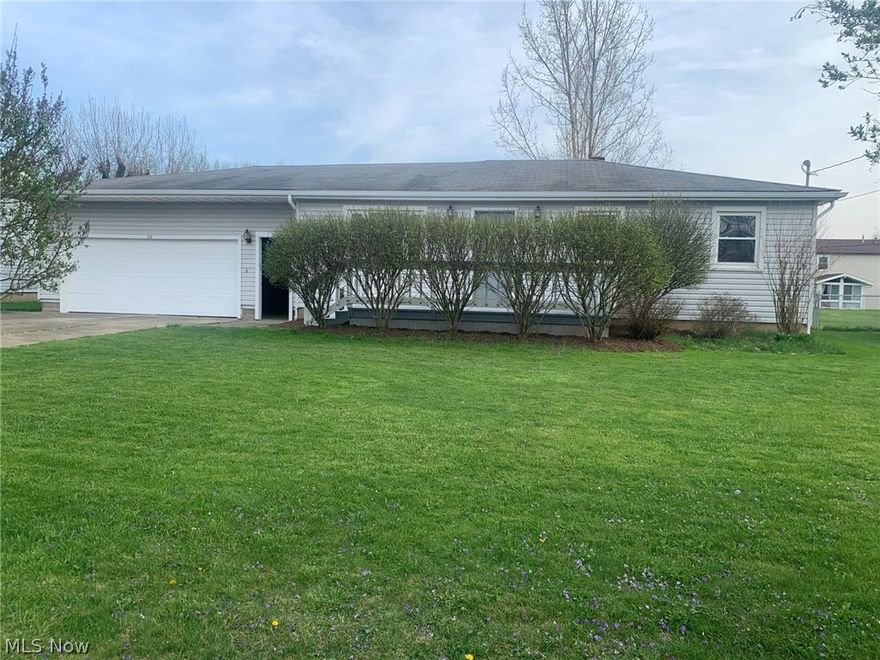 Wonderful ranch with fenced-in yard in CHAMPION.    Large deck on front of house and back patio overlooking the fenced-in yard with a 16x10 shed.  Oversized garage is nice and tall.  The basement has been freshly painted and there's a newer hot water heater.  The kitchen is large with a long breakfast bar.  Vinyl windows are newer.  The living room is spacious with great views of the neighborhood.  Small stove in basement can stay or go.  Hurry, this one is in a desirable neighborhood and won't last!  Property is an Estate.