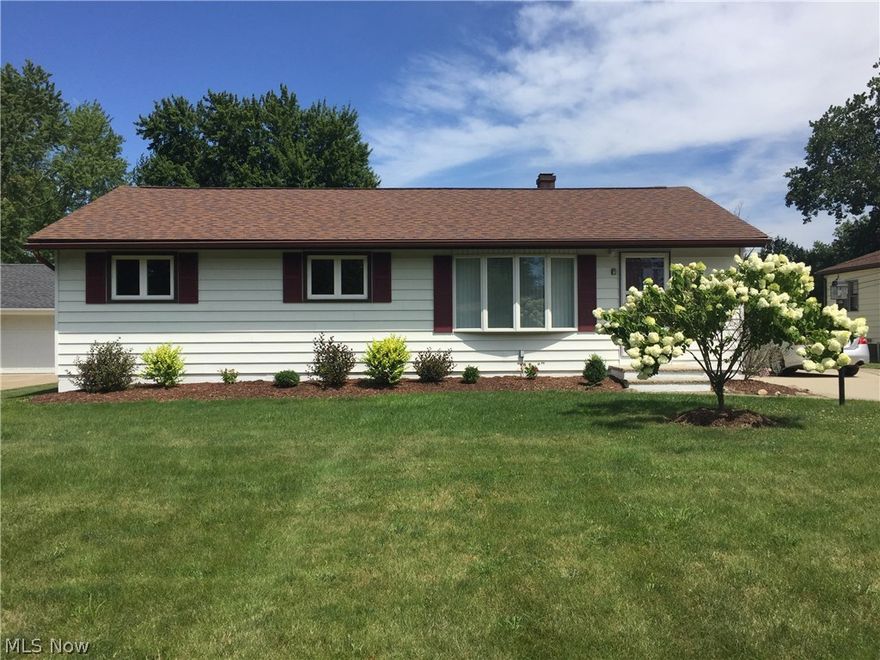 Welcome to this bright, clean Ranch Home in a quiet neighborhood in Strongsville, 3 bedrooms, 2 full bath, master bath recently renovated with tile shower. This home comes complete with fresh paint and new refinished hardwood floors. Eat in Kitchen with laminate floor, newer stainless appliance including gas range, microwave, refrigerator and dishwasher. Washer and dryer in basement also included. Updated light fixtures and fans. Additional 500 sq ft (approx), living space in partial finished basement, with lounge couch and wall mounted television included, new carpet 2016. Enjoy the large lot, close to half acre, with paver patio and newer brick fire pit. Kinsner Elementary School located within neighborhood.