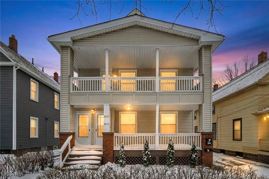 Extra special multi-family opportunity in Birdtown.  Two (3BR-1BA) units include one long-term, stable first floor tenant ($1,500/month), a rehabbed penthouse unit and a ton of updates throughout.  The penthouse unit has been tastefully renovated combining the old world charm of original hardwood floors, built-ins, doors and moldings with new kitchen cabinets, marble countertop, sink & faucet, custom backsplash, stainless appliances, lighting, new bedroom carpet and more The updated bath includes a new vanity, sink, faucet and toilet.  Each unit also has a brand new gas forced air furnace, dedicated washer/dryer (in basement) and rebuilt front & rear porches/balconies...an amazing amenity everybody loves!  The versatile 3 bedroom layouts can easily live as a three bedroom, a two bedroom/den or even a two bedroom/family room and will appeal to owner occupiers and tenants alike!  In addition, there is an unfinished attic available for additional storage and also has potential to add livable square footage and create a "duplex up" for the penthouse unit (think live/work???).  Finally, other updates include electrical (circuit breaker boxes), plumbing, side entry door, windows, screen doors, basement floor, and brand new TWO CAR GARAGE (To be built-Concrete slab has been poured). An ideal buy for an owner-occupant or investor.