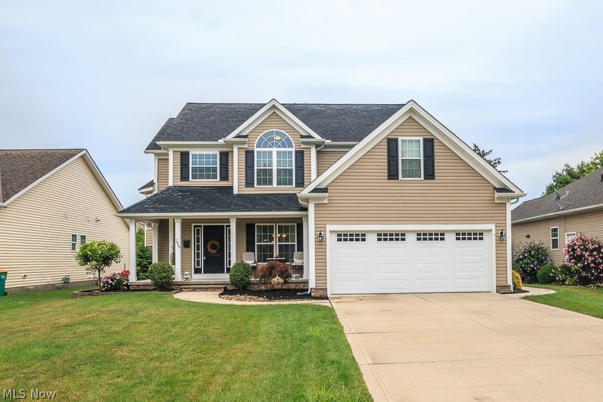 Want a new home without having to build? This 5 yr young home, is well maintained and look new, with a spacious open floor plan and plenty of natural light. The front porch is a nice place to relax and welcome anyone that visits. The great room has a gas fireplace with detailed lighting. Kitchen has cherry cabinets with granite counter tops, tile backsplash, breakfast bar and pantry. The kitchen, dining area, laundry and 1/2 bath have 18x18 square ceramic tile floor. The dining are between the kitchen and great room has a slider leading to the semi private backyard. There is a formal dining room when entertaining. Notice the large landing halfway up the stairs leading to the 4 bedrooms with 9 foot ceilings and hallway bathroom. The master suite has a spacious bathroom with dual sinks and tile shower. No need to have to store and swap out your seasonal clothing with the massive, master walk in closet off the bathroom. The lower level is finished with waterproof luxury vinyl tile planks