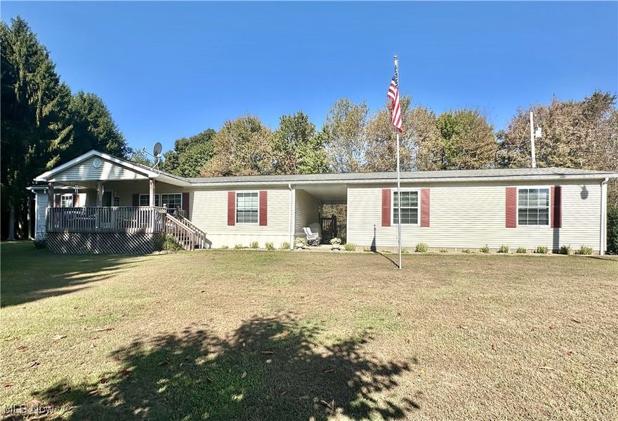 Charming 3 Bedroom Ranch on 1.5 Acres in a Peaceful Country Setting! Enjoy the serenity of country living in this well-maintained 3-bedroom, 2 bath ranch nestled on 1.5 private acres. The spacious living room and large kitchen provide plenty of room for relaxing and entertaining. The primary bedroom features its own full bath for added comfort and privacy. Step outside to unwind on the covered front or rear decks and take in the natural surroundings. The property also includes three handy storage sheds - perfect for tools, hobbies, or outdoor equipment. A wonderful blend of comfort, privacy, and space—this home is ready for you to move in and make it your own!