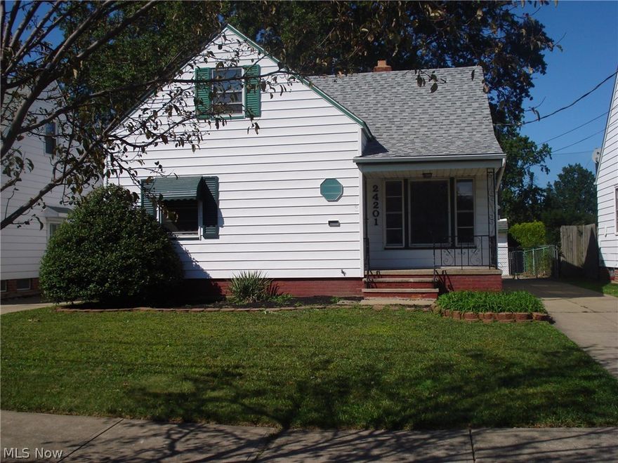 Welcome to this very spacious,City of Euclid point-of-sale compliant, Bungalow with a fenced in yard overlooking Briardale golf course. The kitchen offers new cabinets,counter tops, sink and faucet September 2017. A slate tile floor in the kitchen. A recently updated bathroom with a new vanity and toilet. A nice size living room that flows into the dining room with access to the deck 16 x 12 to enjoy.  The interior was freshly painted Sep. 2017. The second floor offers 16 x 12 bedroom with extra room 11 x 10 which could be used as a sitting area, currently used as a walk in closet. The finished basement rec. room 28 x 14 with a bar and glass block windows. Nicely landscaped yard, you have a front porch and a back yard deck to enjoy.