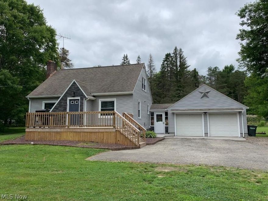 Privately Set Back on 3.4 Acres is the Custom Built 3 Bedroom, 1.5 Bath Cape Cod.  1st Floor Master Bedroom with 2 Bedrooms upstairs,  Newer Vinyl Windows, Vinyl Siding and Gutters in 2019, Carpets in 2018, Kitchen Counters and Floor in 2013. Septic System has been updated in 2017. Choice of using the Furnace or Wood Burning Stove to heat the home. Good size storage loft in garage.