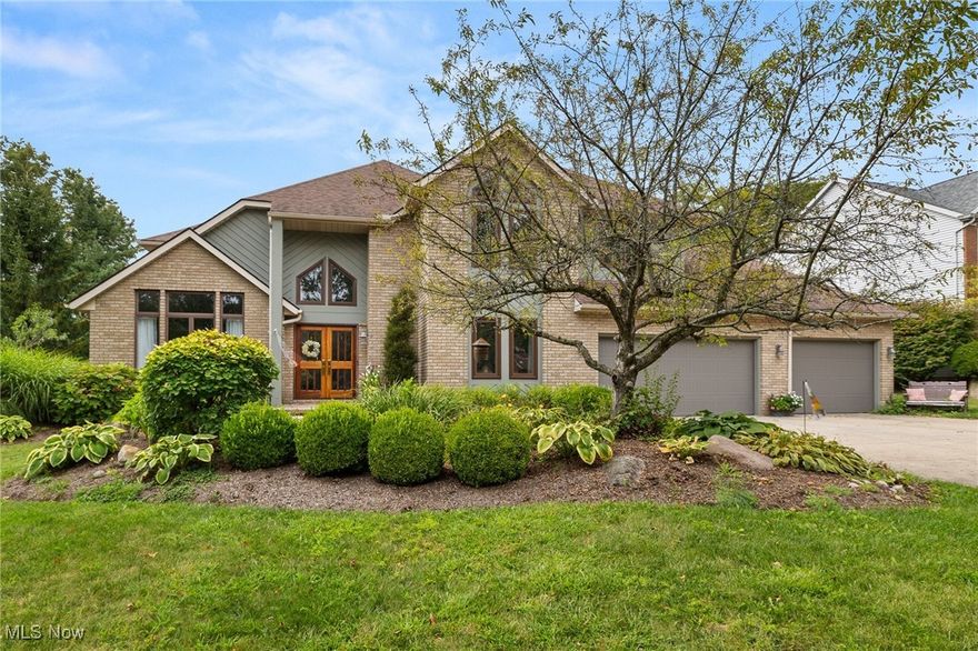 Welcome to your own private retreat in Royal Oak Estates! Enter through mahogany double doors into a welcoming foyer that opens to a great room with cathedral ceilings, a gas fireplace, and breathtaking views of two ponds, complete with fountains and lighted walkways. The spacious kitchen features granite countertops, marble tile backsplash, and plenty of cupboard space. Enjoy the versatility of a main floor office. The spacious primary suite with en suite bathroom offers two oversized walk-in closets, double vanities, and a relaxing jetted tub. The laundry room is conveniently located near the bedrooms. The partially finished lower level offers tons of additional living space, including a rec room, potential 4th bedroom with attached bathroom, and workshop. Outside, enjoy a resort-like backyard on nearly half an acre featuring stunning views of the ponds, a fenced yard, new landscaping, a beautiful flower garden, fire pit, and deck with a Sunsetter retractable awning. So many updates including all new carpet upstairs, remodeled bathrooms, Anderson windows, A/C, and roof. Located in Lexington Local School District. Three car garage. Call today to schedule a showing of this exceptional home!