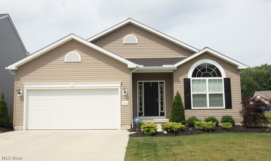 Move right in to this 2 year old custom built ranch with open floor plan and many upgrades and amenities. 1700+ square feet, recessed lighting throughout, 9’ ceilings, hardwood floors, stainless steel appliances, upgraded bathrooms and faucets. The extended foyer leads to the living room and dining rooms with 13’ cathedral ceiling, French doors on the den/3rd bedroom. The kitchen offers a raised snack bar with pendant lights, extended maple cabinets with slide out shelving, stainless steel appliances. Master bedroom has a lighted tray ceiling, walk-in closet and master bath with walk-in shower. The full basement has a full bath laundry tub and lots of storage space. There is an extra-large stamped patio great for relaxing or entertaining. Take advantage of the tax abatement through 2027. More details available upon request.