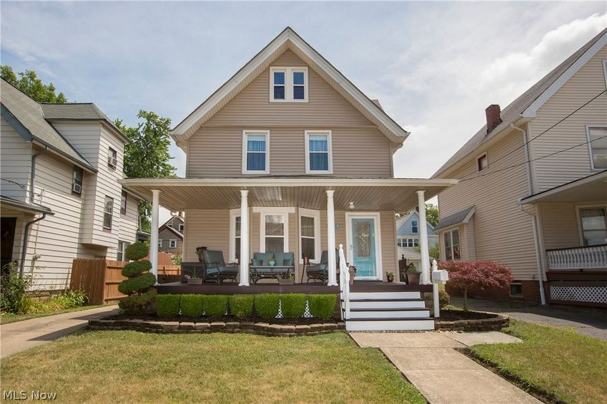 Welcome to this beautiful colonial home located in the heart of Lakewood.  This 4 bedroom 1 bath home has been wonderfully renovated to meet modern standards.  Updates include a full kitchen remodel with solid surface counter tops and stainless appliances, new furnace and air in 2015, new windows, siding and gutters in 2004, glass block windows in 2006, new fence in 2007, new composite deck/front porch in 2004 and a newer roof, water heater and electrical.  Other features of this home include a spacious family room, formal dining room, a fully finished attic perfect for a bedroom/teen suite or office, a large bathroom featuring a claw foot tub, hardwood floors throughout,  and has been freshly painted in today's colors.  In addition to interior living this home offers a large deck off the back with canopy and an additional stamped concrete patio perfect for entertaining.  Located close to transportation, shopping, downtown and so much more!  Call today for a private showing!