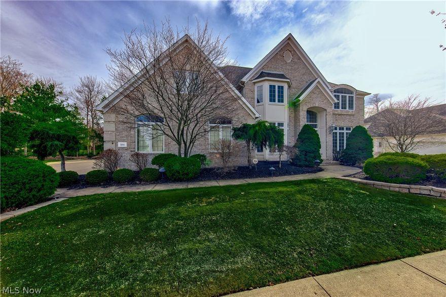 Welcome to this fantastic brick colonial in the Aberdeen development of Highland Heights.  This single family four bedroom home has a grand two-story foyer flanked by the formal dining room with tray ceiling and private office with French doors, built-in cabinetry and hardwood floor.  In the gourmet kitchen find tons of cabinets and a fabulous walk in pantry, granite countertops and tile floor with wonderful vaulted breakfast room with slider to the rear grounds.  Stunning two-story great room with fireplace feature wall and built-in cabinetry.  Large mud room off the three car garage, spacious laundry room, and convenient half bath finish off the first floor. Upstairs find for nice size bedrooms each with full bathroom access but it is the glamour master suite that will get you! Fantastic bathroom with large walk-in tiled shower, two very nice sized vanities, large jetted tub with comfy head cushions, and a BIG walk-in closet! And if that’s not enough, the basement boasts a sprawling