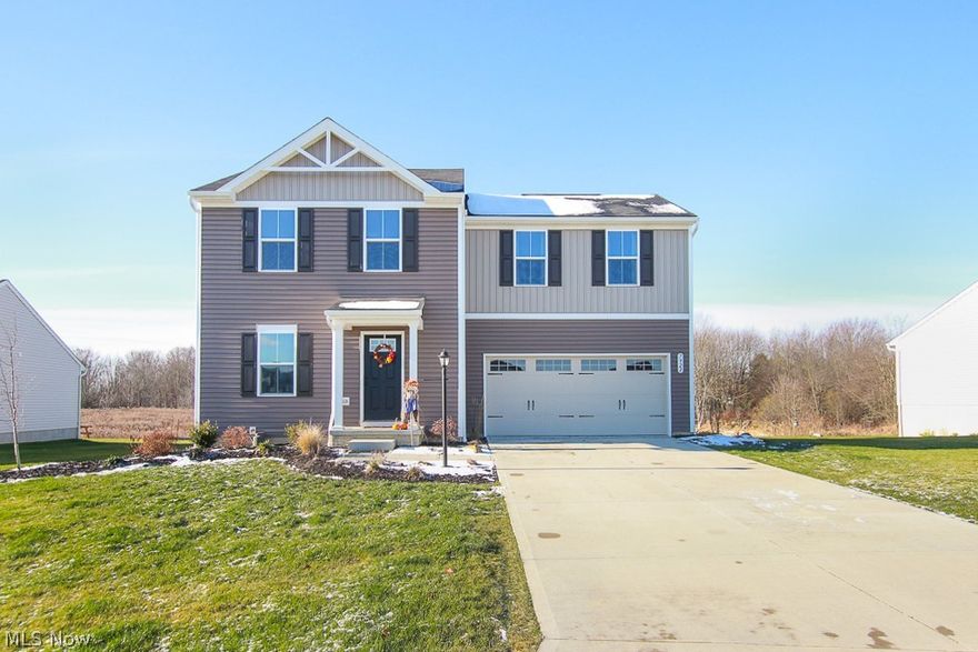 Incredible opportunity to own in this hot community! Why build when you can own this 1 year young, 3 bedroom 2.5 bath well appointed colonial! Move-in-ready! High quality rustic wood look LVP flooring spans the first floor! Spacious great room provide an open concept layout & is the perfect amount of space for entertaining or relaxing. Eat-in kitchen features upgraded espresso cabinetry, elegant counter tops, all stainless appliances, vibrant backsplash, custom extra large island with seating & wonderful views of the private backyard through your sliding glass door. 1st floor half bath! Owners suite features on-suite bath with upgraded vanity, large shower & spacious walk-in closet. 2 other bedrooms are incredibly spacious and feature plush carpet & generously sized closets! No more running up and down stairs with this 2nd floor laundry room conveniently placed for easy access. Large linen/storage closet! Basement provides you with a land of opportunity to create additional living spac