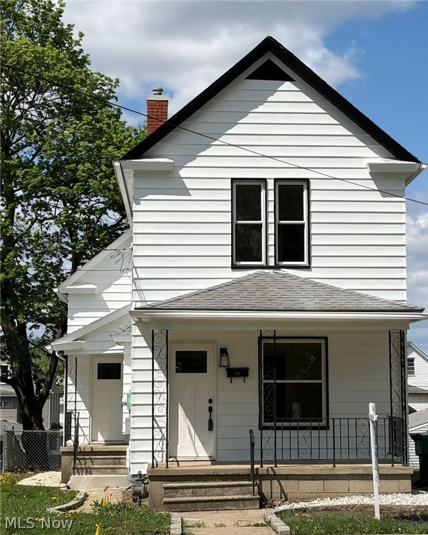 Fully renovated home offering three nice-sized bedrooms and 1.5 baths, ready for its next owner! This move-in-ready property features fresh paint, durable LVT flooring, new windows, and a beautifully updated kitchen complete with new cabinets, countertops, backsplash, and stainless steel appliances. Both bathrooms have been fully remodeled, and newer light fixtures add a modern touch throughout. Enjoy the convenience of first-floor laundry, along with updated electrical and a newer hot water tank for added peace of mind. The seller has meticulously maintained and improved the home, making it truly turn-key.  Outside, you'll find a fully fenced yard, a brand-new back deck perfect for entertaining, a welcoming front porch, and a very large detached garage offering plenty of storage or workspace. Perfect for first-time buyers or those looking to downsize without sacrificing comfort.