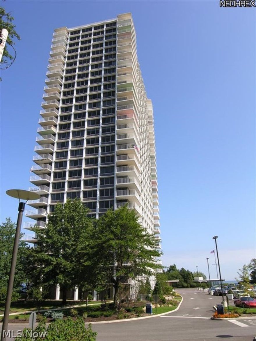 #2813.  Absolutely spectacular views of Cleveland's downtown city skyline and sweeping Lake Erie water views way over all of the other building tops.  View north, south, east, and west views from your wrap around balcony.  Three bedroom converted to large two bedroom.  The kitchen features beautiful granite counter tops, stainless steel appliances, and ceramic flooring.  Both bathrooms have been completely remodeled with custom shower surrounds, new bath cabinetry, and flooring.  The suite contains closets galore and the master bedroom is equipped with a newer custom closet system.  Vertical blinds throughout.  Two deeded indoor garage spaces.  Experience Winton Place's excellent amenities, including award winning Pier W restaurant, expansive indoor heated pool with sauna and sundeck, laundry room, game room, party center, fitness center, two tennis courts, 24 hour reception desk and security.