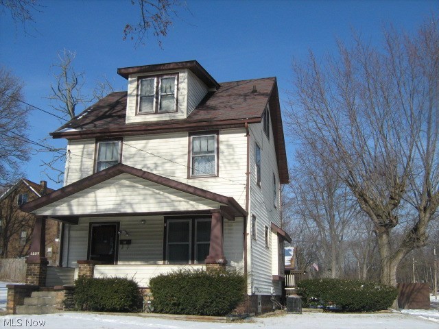 Spacious century home on super-size lot has been this family's home for 64 years! Finished 13x14 attic is carpeted and has been used as a 4th bedroom. Living room fireplace is ornamental with built-in bookcases on either side. Upstairs tub not used in 16 yrs. but still works. Hot water pipes fixed, new sink faucet. Dehumidifier stays. Leak in underground water line to garage so water turned off in garage. Home is occupied and requires advance notice to show.