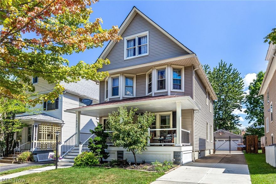 Welcome home to this fantastic Lakewood SHOW STOPPER!!!  Home welcomes you with an updated front porch complete with new spindles and Trex Decking. Walking in the front door all the wood work has been refinished including the moldings, staircase and hardwood flooring throughout the home.  Large family room with a wall of windows boasting natural light makes this the perfect room to relax. Dining room and kitchen have been completely opened up, renovated and updated to appeal to today's modern living. Kitchen features new cabinetry, subway tile backsplash, quartz counters, floating shelves, new lighting, hardwood flooring, stainless range with matching stainless hood and stainless appliances. Upstairs on the second floor are 4 well sized bedrooms, hardwood flooring and a completely updated full bathroom.  Owners suite which includes 2 separate spaces, exposed brick, exposed overhead beams and a full bathroom to provide the ultimate sanctuary escape on the third floor!  Enjoy summer even