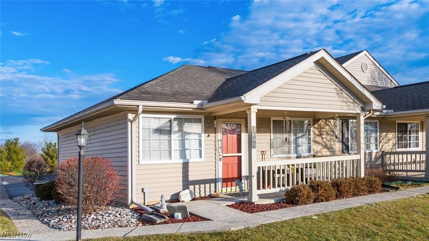 These condominiums are full of all kinds of wonderful people. You will see them out walking or headed to the clubhouse for cards or any number of activities. This unit is easily accessed from the attached garage. The covered front porch is just the right size for a 
couple chairs or a swing to enjoy the pleasant view. The appliances in the kitchen are new! The washer and dryer are not new but they do stay with the unit. The water heater is new in 2025. Bedrooms are newly carpeted and the larger bedroom has a walk in closet. Freshly painted, it is waiting for you to decorate to your taste. Lets take a look today!