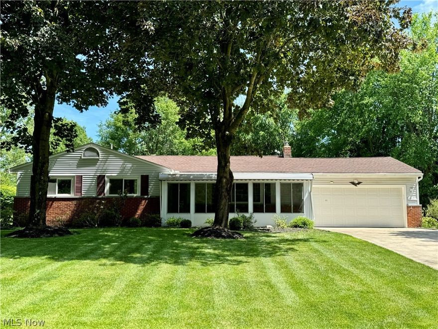 Great opportunity in this Brecksville ranch on just over a half acre lot. This three bedroom, two full bathroom home is ready for its new owners!  Large sunroom in the front and the full length of home on the back! Natural gas generator and 14x14 shed with loft.  Updates included in the supplements.  SELLING AS IS! Don't miss this amazing opportunity. LOCATION, LOCATION, LOCATION