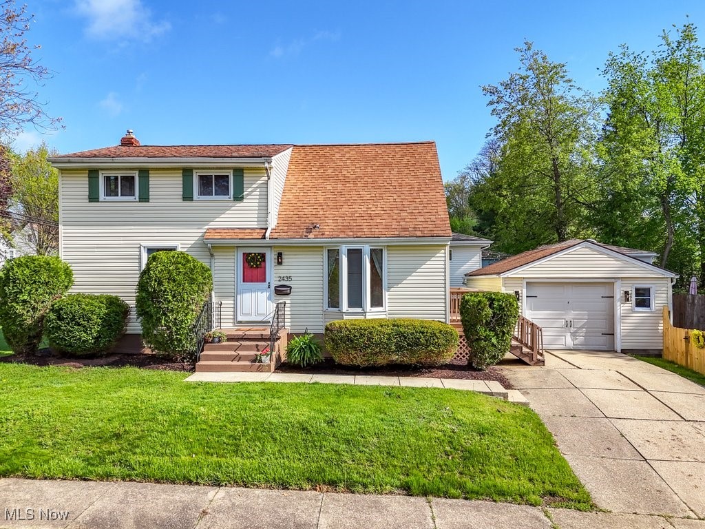 Lovingly maintained by the same family for decades, this cozy cape has been tastefully renovated, while maintaining the original charm and character. Situated on a quaint corner lot in a quiet Ellet neighborhood near Goodyear Heights Metropark, it offers two bedrooms on the main level, a sprawling second-floor suite, a partially-finished basement, and several recent updates. Step inside to the main living area adorned with refinished hardwood floors and a large bay window in front. The spacious eat-in kitchen features new LVP flooring, new SS appliances/sink, granite countertops, and modern light fixtures. It also provides access to the freshly-carpeted basement, and to the side deck leading to the detached garage and fully-fenced in, private yard. The updated full bath with a new vanity and Moen fixtures rounds out the main level. Head upstairs to the massive 3rd bedroom with ample closet space and an office. Additional updates include a new furnace & AC with 10-year warranties, updated electrical and a new panel, new paint throughout, new light fixtures & ceiling fans, updated plumbing, professional landscaping, new window treatments, and more. Nothing to do but move in!