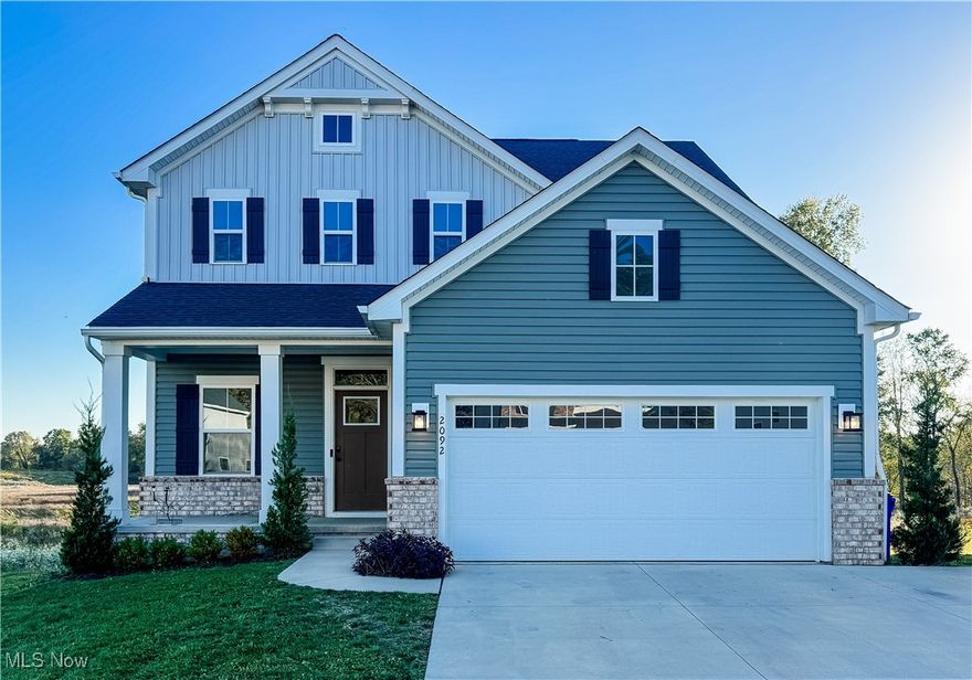 Welcome home to 2092 Sugar Maple Drive! This nearly new 2023 Colonial perfectly combines modern style with family-friendly comfort. From the moment you arrive, you?ll love the charming curb appeal and welcoming front porch. Inside, an open-concept main floor creates the ideal space for gathering?featuring a bright, spacious kitchen with sleek cabinetry, stainless steel appliances, a large center island, and plenty of room for cooking and conversation. The dining area flows seamlessly into the cozy living room, making it easy to stay connected whether you?re hosting friends or enjoying a quiet night in. A convenient half bath and inviting foyer complete the main floor. Upstairs, you?ll find three generously sized bedrooms, including a beautiful primary suite with his-and-her closets and a luxurious attached bathroom featuring a large shower with dual shower heads. Two additional bedrooms and another full bath offer space and flexibility for everyone. The finished basement adds even more versatility?perfect for a playroom, home gym, or media space?plus a third full bathroom and a separate storage/utility area. Step outside to enjoy your fenced-in backyard with a small landing and steps leading down to the perfect area for kids, pets, or peaceful evenings under the stars. Move right in and start making memories?this home offers the perfect blend of comfort, style, and convenience for modern family living. Contact your favorite Realtor today for a private showing!