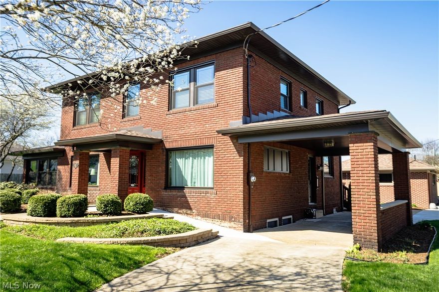 Enjoy this impressive 4 bedroom, 1.5 bathroom, all brick home having over 2,400 sq. ft. of living space with all the charm and character of an older home while having today's modern updates. To make it even better, there is a totally remodeled separate in-law suite having over 900 sq. ft. with a kitchen, great room, full bath, a bedroom and laundry that's perfect for aging parents or your adult children. The main level of the house features an updated kitchen with stainless appliances, LVT flooring and tile backsplash, a formal dining room and spacious living room with beautiful hardwood floors, a library room with built in shelving and gas logs fireplace, a home office/den with hardwood flooring and an updated half bathroom. Upstairs features 4 ample sized bedrooms all with large closets and an updated full bathroom. The full basement is partially finished and offers a carpeted rec room adding over 400 sq. ft. of useable living space while having plenty of room for storage. Other features include a huge relaxing back deck with sun setter awning that makes entertaining family and friends a breeze, an oversized 2 car garage with a separate covered car port, a beautifully landscaped lot with a 12 x 16 storage shed with electric, a newer high efficiency furnace, A/C, newer windows, newer doors, newer roof and more. This wonderfully maintained masterpiece is a must see as there is nothing to do but move in and enjoy.