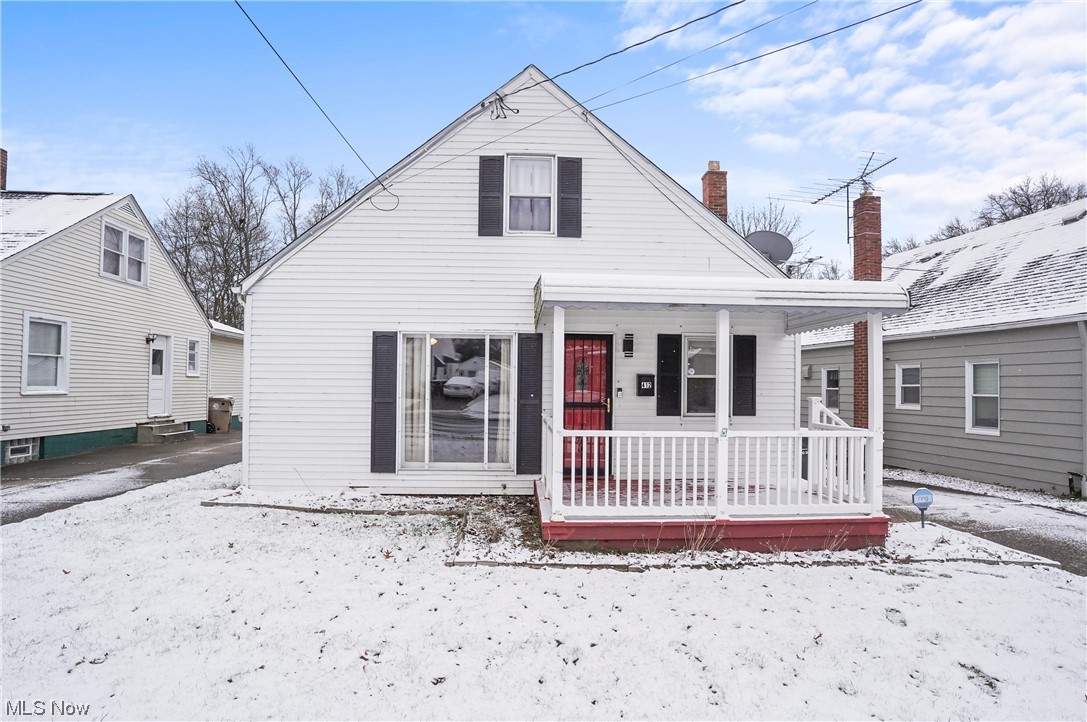 Welcome home to this charming, updated three bedrooms, two bath cape home. Home offers smart locks, most lights and switches are smart, smart thermostat and smoke detectors in garage. Lovely front covered porch. Large front window to let the natural light to shine through in the living room/dining area. The bright kitchen has new sink and counter (2023), and appliances stay. Two bedrooms and a full bathroom finish the first floor. Pergo flooring on most of first floor. Upstairs you will find another large bedroom (2023) that has A/C, and furnace added are ductless (2023). The fabulous finished (2020) full basement has a full bathroom with shower, waterproofed (2017-lifetime warranty), and plenty of room for a family room, rec area, etc. New 200 AMP service panel, ducts cleaned and furnace, A/C serviced (2023). Fenced in backyard offers a patio for entertaining or relaxing, firepit, and there is a detached extra-large garage with workshop that can fit up to four cars. All you have to do is move in!