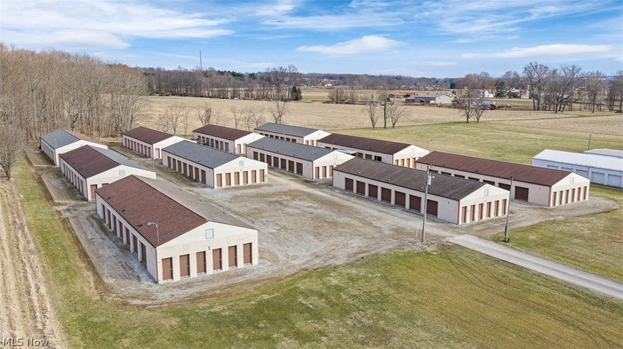 ATTN: Investors & Entrepreneurs. Gray’s Mini Storage, 257 Self-Storage Units On 2 1/2 Acres, 11 Buildings Total, $150k Gross Potential Income. Green Twp., Wayne Co. Live Onsite with Online Bidding Available. ABSOLUTE AUCTION, all sells to the highest bidder. Location. ONLINE BIDDING BEGINS FRIDAY, APRIL 3, 2026, AT 9:00 AM, AND AUCTION LIVE ON-SITE BIDDING WILL BEGIN SATURDAY, APRIL 4, 2026, AT 11:00 AM. Exciting opportunity! One owner, 257-unit self-storage complex on 2.56 acres. This property features 11 masonry block buildings (30’x90’), all well maintained, with additional room for outdoor storage or potential expansion. Currently 70% occupied with all units month to month, offering immediate income with potential for growth. Over $55,000 spent on replacing 2 roofs and shingle repairs last year. First time offered, don’t miss out! Opportunities like this do not come around often!  Half-year taxes are $6,995. Wayne Co. parcel #32-00110.001.