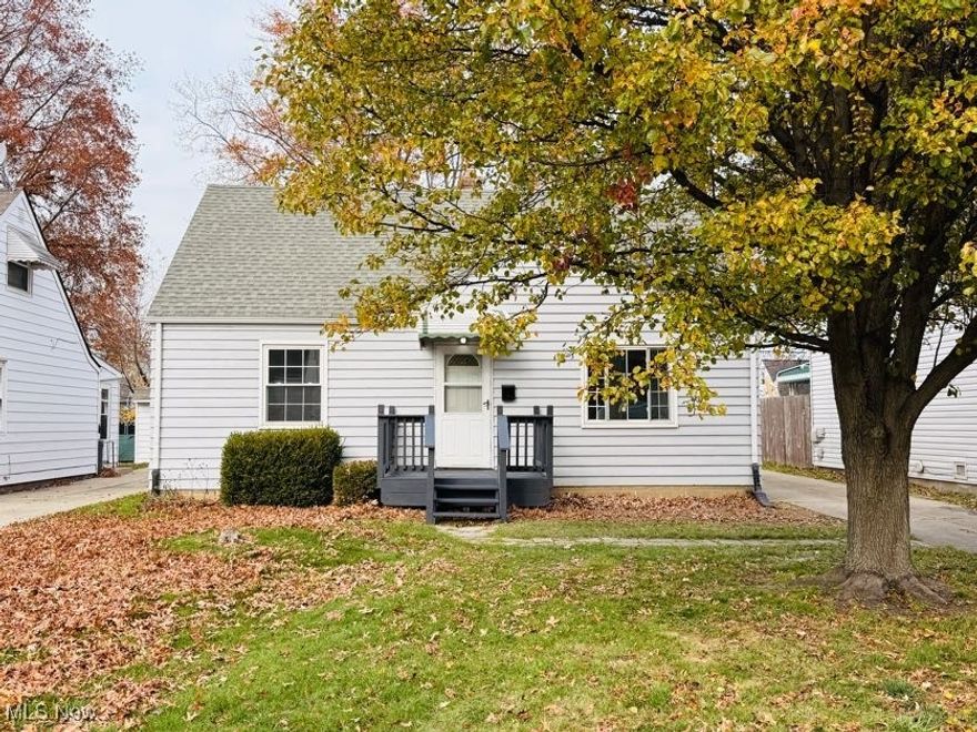 This charming 4-bedroom bungalow/cape cod offers a perfect blend of comfort, style, and convenience. The property boasts a nice-sized fenced-in back yard, ideal for outdoor activities and relaxation and very young roof ensures peace of mind and durability for years to come! The home also features a spacious, detached one-car garage as well. Inside, the bright living area is flooded with natural light, creating a warm and inviting atmosphere. Fresh paint throughout enhances the clean, modern feel, with new vinyl flooring & new carpet. The kitchen is thoughtfully updated with brand new cabinets, a granite countertop and durable lvp flooring, making it a delightful space for cooking and entertaining. On the main level, you’ll find two generously sized bedrooms adjacent to a fully updated bathroom, combining comfort and functionality. Upstairs, you will find two bedrooms and/or an office.  Last, the home has vinyl windows, newer roof, younger hot water tank, updated electrical, new kitchen, fresh paint, new flooring & a partially fenced-in yard.