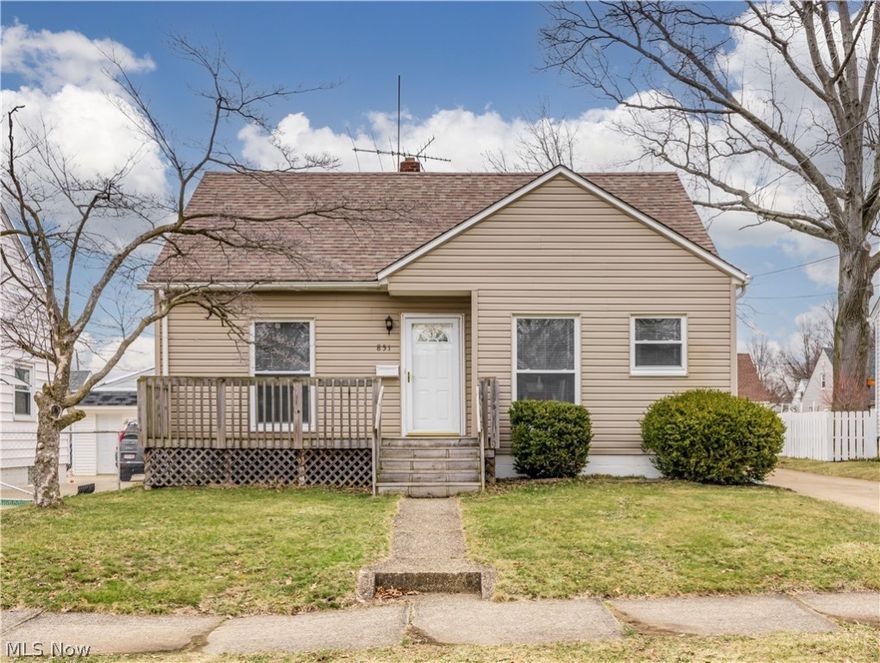 Remodeled Cape Code in Firestone with 3 bedrooms and 1 bath. Enjoy the summer air from your front porch. Then continue to the living room with beautiful hardwood flooring and newer windows that let in so much natural light. The eat in kitchen has been updated with new flooring, countertops, and plenty of cupboard space. The window goes to the floor practically making you feel like you are outside. 2 nice size bedrooms with ceiling fans and wood flooring, an updated 1st floor bath finish this level. Continue upstairs for what could be the master bedroom with carpet. The basement is large enough to have a rec room or extra living space. Outdoors you will find a detached garage and a partially fenced in backyard. So many updates to this beautiful home. Call today to schedule your personal tour.