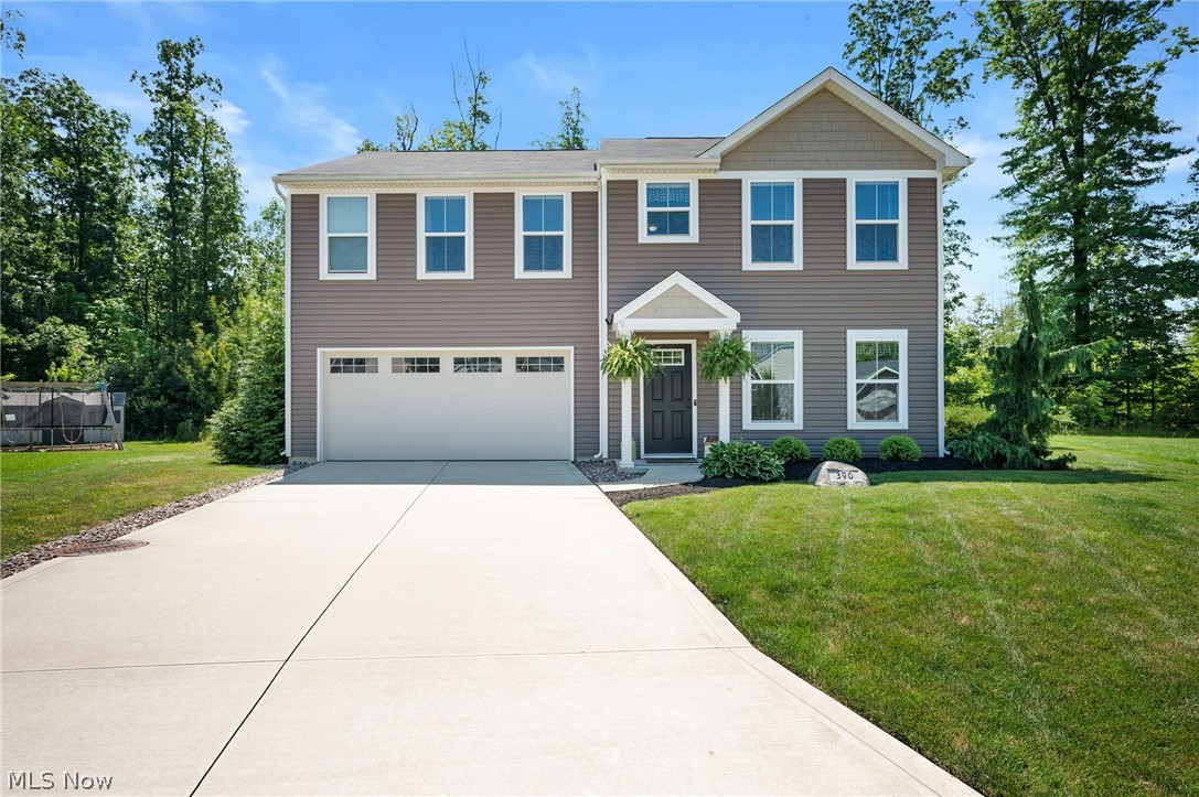 Move-in ready 4 bedrooms, 2.5 baths, plus a flex room/den on the 1st floor Colonial located on a premium cul-de-sac property with park like setting, patio and playground area in Madison Preserve community in Madison. This home features an open concept a versatile flex room on the main floor that is currently being used as a playroom but can also be used as an office, convenient 2nd-floor laundry room, and attached 2-car garage. The kitchen features lots of counter space, center island, and stainless steel appliances that are included. A dining area is off the kitchen with sliding doors which leads to the patio and backyard with ample space and privacy. The spacious owners' suite has a walk-in closet, added ceiling fan, and en-suite with double vanity and Roman shower. The landscaped mulch area in the backyard is perfect for setting up a fire pit or enjoying other outdoor activities. INCLUDED are all kitchen appliances, washer/dryer and playground in backyard. This home is conveniently located near a YMCA, easy access to I-90, close to parks, restaurants, fitness centers, shopping, and moments away from Lake Erie Parks.