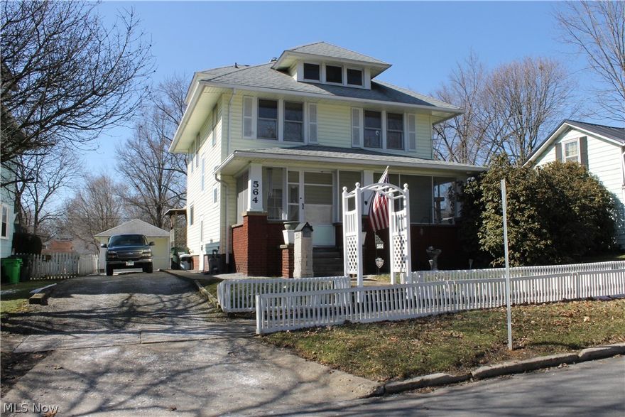 After 49 years of loving this home the seller has decided to sell to a new homeowner. You will fall in love with the beautiful hardwood floors, unpainted woodwork and built-ins. The four bedrooms, 2 1/2 baths, formal living room, dining room and eat-in kitchen is what you will find inside.  Along with a walk up attic and surprisingly clean and bright basement.  Outside the screened in front porch, fenced backyard and 3 car garage is going to make you want to call this place yours.