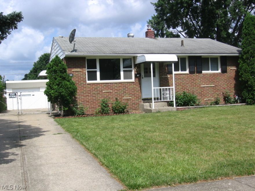 Cozy 2 bedroom, 1 bath brick ranch with finished basement.  Dining room can be converted back into a third bedroom.   2-car attached garage has awning over side patio. Fenced back yard. Call now to make your appointment.