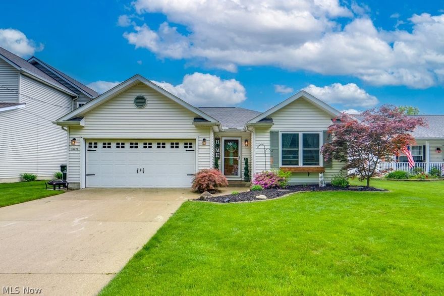 Be prepared to be moved by this stunning 3 bedroom 2 FULL bathroom ranch home in the Ridgeville Heights neighborhood of North Ridgeville. This property is completely turnkey and ready for its next owner to create precious memories in. Experience the great curb appeal with the dimensional shingles and vinyl siding. As you enter through the front door, you are greeted with laminate wood flooring throughout. The kitchen features granite countertops, tile backsplash, and premium stainless steel appliances. The great room has a vaulted ceiling and an electric fireplace for warm, cozy movies nights! There is a French door to the completely fenced in backyard  with a custom Sunsetter awning with remote to enjoy evenings on your back patio. Owners suite features a spa like bathroom to pamper yourself after a long week. This home is truly one floor living at it’s finest. Additional features not mentioned: crown molding, updated newer premium front door, custom fit blinds, tiled bathroom floors, lights in closets, H2O & newer complete HVAC system for comfort & energy savings. This home is minutes from shopping, community engagement, and highways. Don’t let this great deal slip away! Reach out today to schedule your private showing!