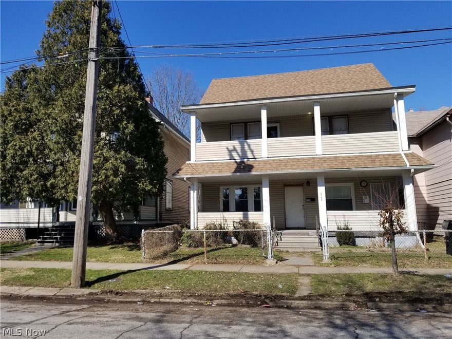 Being sold in an (AS IS CONDITION). BUYER or AUTHORIZED REPRESENTATIVE must conduct a one time 30 minutes walk through inspection before submitting a NONE NEGOTIABLE FIRM offer. 
Investors this is your chance to own this two units home.  
Do not miss on viewing this colonial century home close to all amenities,  adjacent to Tremont, Ohio City, Metro Park zoo, and Metro Health Hospital.
The roof has been replaced with a complete tear off,  new siding, new windows have been installed on the first floor, Basement windows all glass block. Downstairs has new kitchen cabinets,sink, counter, and fully remodeled bathrooms. Upstairs bathroom has new ceramic floor.
complete tear off all bathrooms,
Furnaces and hot water tanks are in good working conditions.
Fenced nice size backyard.
The upstairs unit is already rented for $750 per a month, ends next January.  24 hours notice needed to show the upstairs unit.
The down stairs unit is ready for a new tenant. The back has a lot of potential