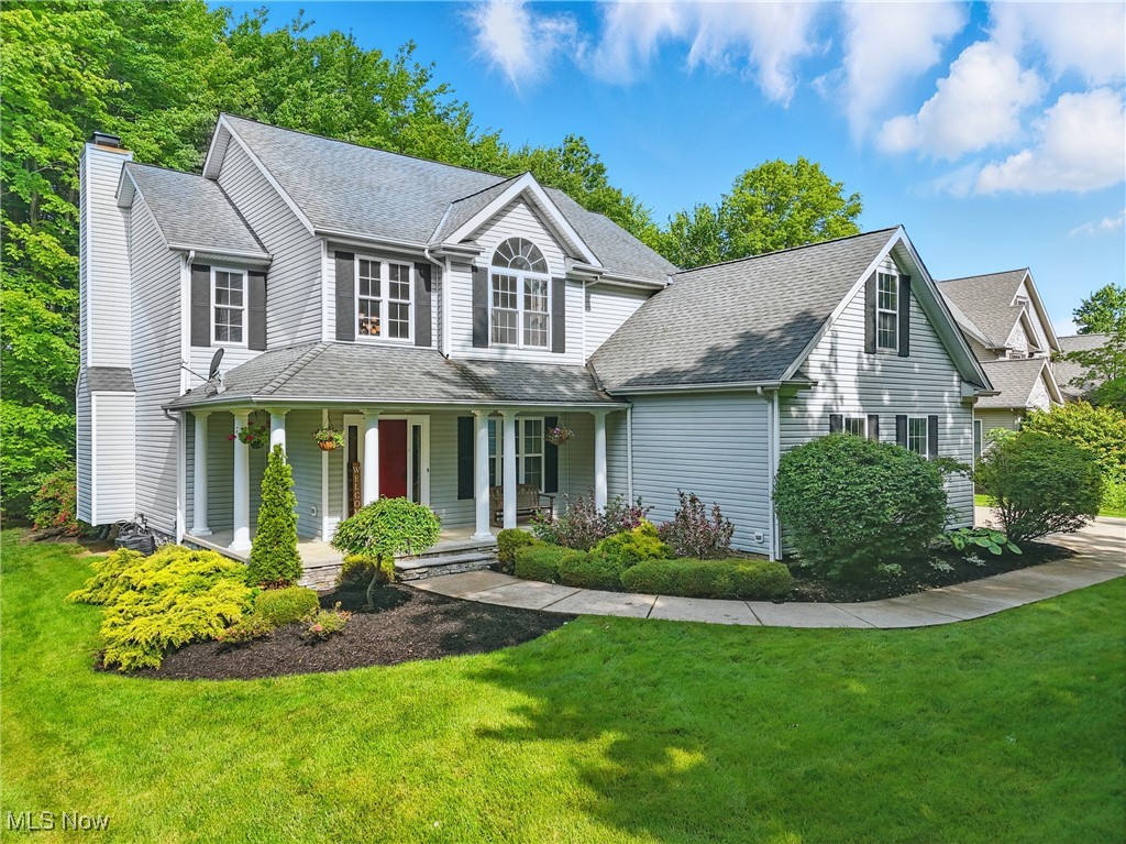 Tucked away on a quiet cul-de-sac in one of Concord’s most desirable communities, this stately colonial is nestled on over 1.6 acres of private, wooded land. At the heart of the home is a stunning great room with a dramatic floor-to-ceiling stone fireplace and oversized windows that flood the space with natural light. Gleaming hardwood floors flow into the spacious eat-in kitchen, complete with a walk-in pantry and a new sliding glass door that opens to the back patio—perfect for seamless indoor-outdoor entertaining. A formal dining room and convenient first-floor laundry complete the main level. Upstairs, you’ll find four generous bedrooms, including a primary suite with a large walk-in closet and ensuite bath. An additional flex room off one of the bedrooms offers great potential as an office, playroom, or extra storage space, featuring built-in shelving for added convenience. The full basement provides ample space for recreation, entertaining, or future finishing. Enjoy peaceful mornings on the back patio, surrounded by mature trees, or explore nearby walking and biking trails, including the Lake Metroparks Jordan Creek Park.
Additional highlights include a geothermal heating and cooling system, a new garage door, and a new sliding door. Don’t miss the opportunity to own this beautifully maintained home on a premium lot in a sought-after Concord neighborhood!