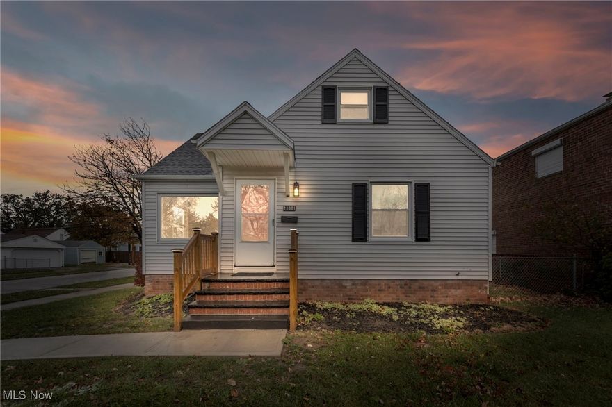 You will be WOWED when you enter this newly renovated Cape Cod located in the heart of Euclid.  Nothing on this home was missed when the contractors went to work.  This home has luxurious finishes throughout its floor plan starting with the updated kitchen that includes stainless steel appliances and a full bathroom where everything is NEW.  The spacious living room has gleaming hardwood floors with bright recessed lighting.  The 2 bedrooms on the first floor are generously sized with nice ceiling fans, fresh paint and hardwood floors.  The upper level boast another huge bedroom with an addition space for a sitting area or office.  The basement has been finished with carpet, glass blocked windows and a new half bath.  This beauty sits on a large corner lot with tons of yard space for entertaining.  You will have plenty of space for vehicles and outdoor accessories in the large garage that has an attached patio area.  Morris Avenue is conveniently located close to schools, shopping and transportation.  This home is POINT OF SALE COMPLIANT and MOVE IN READY!  Home has passed inspection for City of Euclid Down Payment Assistance Program