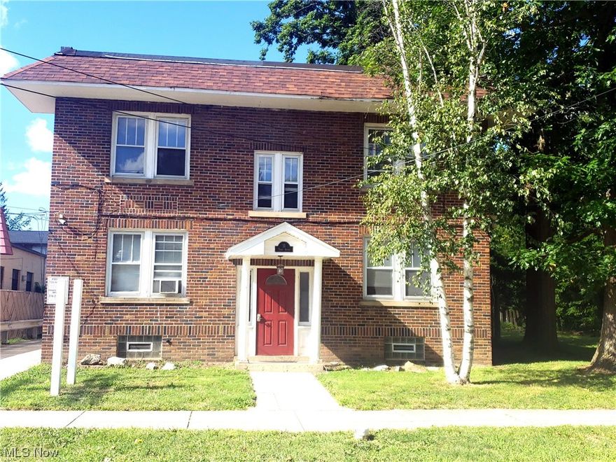 Solid Brick Building in need of updates and repair walking distance to Baldwin Wallace University, Downtown Berea, Shops & Restaurants, Parks, Churches and Browns Training Camp.  Building was originally designed to be 4 one bedroom units but was converted to 2 one bedroom units, 2 Efficiency Units and 2 Studios.   Most tenants are on a month to month lease.  New gutters just recently installed, roofing in the past 5 years, 4 of the units feature a rear balcony, 4 units feature decorative fireplaces.  Two of the units need complete updating.