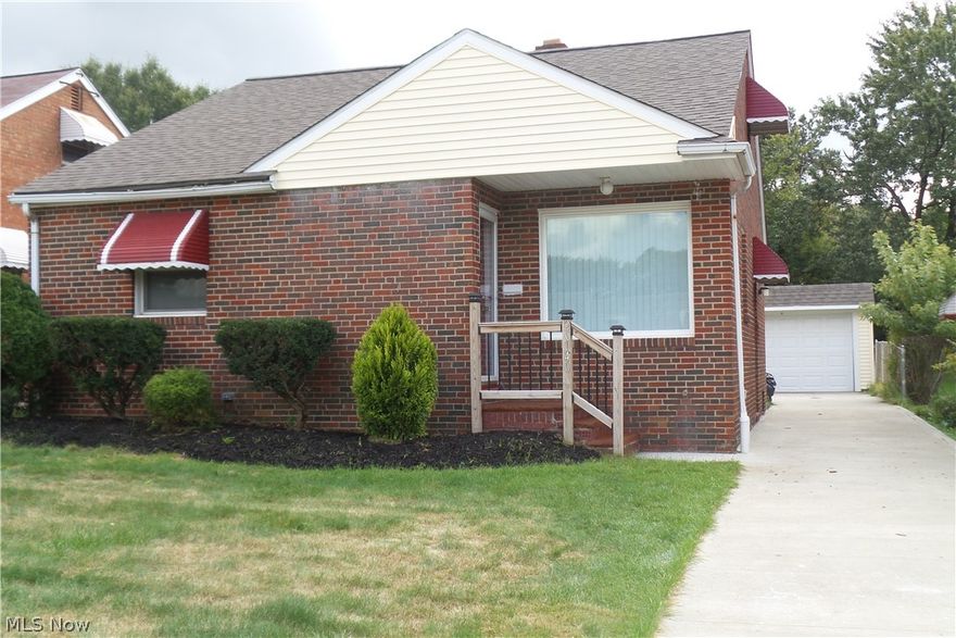 Beautiful brick  3 bedroom bungalow with 1.5 bath, finished basement and 1 car garage. Updated kitchen with dishwasher and microwave and granite tops. 
House has vinyl windows, central air, glass block windows, garage opener, concrete drive and ceiling fans. Property to be point of sale compliant with the City of Maple Heights.