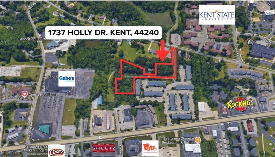 Approx, 4 acres of zoned MULTIFAMILY +/- 36 units per acre offering a blend of natural tranquility and urban convenience located in Kent Township, across from Kent State University and minutes from downtown Kent shopping, restaurants, and more! This flat property boasts mature trees, privacy, and short access to the highway. With the possibility of public utilities at the street, this property is calling your name. Call today!