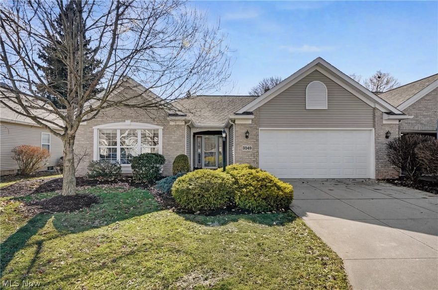 Gorgeous one-owner, 2-bed/2-bath/1-office Ranch overlooking 18th hole of Mayfair Country Club Golf Course.  Beautiful interior consists of great room with cathedral ceiling, ceiling fan, 2 skylights with shades, gas fireplace with remote, and tall windows looking out toward the backyard and golf course. On the right is the large eat-in kitchen with breakfast bar and dining room, also with cathedral ceiling, 2 more skylights with shades, chandelier and recessed lights, all white cupboards and appiances, and corian counters/sink. On one end of the kitchen is the laundry room with utility sink, cupboard, and shelf/rod next to entrance to the garage. On the other end is the slider to patio with water spigot and sunsetter retractable awning.  On the left of the great room is the primary bedroom with cathedral ceiling, ceiling fan, windows overlooking the golf course, and primary bathroom which includes large oak vanity and linen closet, deep soaking tub, step-in shower, private toilet area and walk-in closet with built-ins.  Next is the office with double pocket door entry and room to add a closet and make it a 3rd bedroom if desired.  Lastly there is the 2nd bedroom with double closet and private entrance to the main bathroom with step-in shower, oak vanity with linen closet.  Outside the bathroom is a double coat closet and spacious entrance foyer with ceramic tile floor and chandelier.  There's an attached 2-car garage with spigot, drain, and attic pulldown for more storage. Updates include roof 2022, H2O 2024, 150 amp electric, whole house generator backup 2022, whole house hard wire security system (not currently in use), sunsetter retractable electric awning, 3 big screen tvs will stay along with all appliances, including washer/dryer. Seller has included America's Preferred Home Warranty.  Make your appointment to see your lovely new home today!