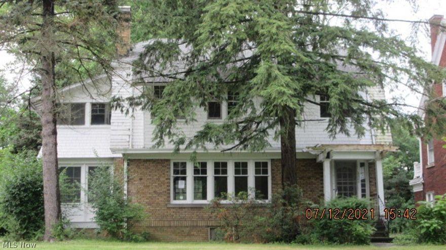 Colonial with 1.5 bathrooms, 3 bedrooms up and an  enclosed porch.  Other rooms are both enclosed porches  Living room with fireplace, located near  Cuyahoga county Public Library shopping and restaurants. Easy access to Cleveland Clinic, University Hospital, playhouse square Performing Arts Venue, and downtown Cleveland