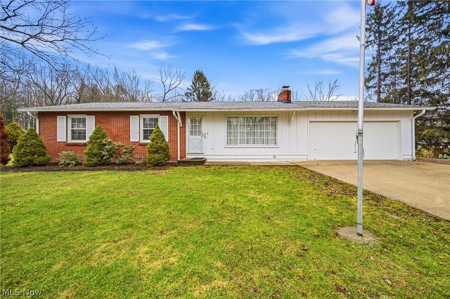 Welcome to this well-maintained 3-bedroom, 2 full bathroom ranch located on a quiet dead-end street with a wooded backdrop. This move-in ready home features a spacious layout including a primary bedroom with a private full bathroom and walk-in shower. The kitchen offers new granite countertops, breakfast bar seating, wall oven, and a newer cooktop (2024) along with a new refrigerator (2025). The living area includes a wood-burning fireplace with an existing gas line available for easy conversion. Additional updates include newer carpet, fresh paint, updated light fixtures, and brand new poured concrete and paint in the oversized 2-car garage. Enjoy the outdoor space with a new pavilion/gazebo featuring electrical outlets, lighting, and a ceiling fan, perfect for entertaining or relaxing. Major mechanical updates include a roof approximately 8 years old, whole-house Generac generator, and septic system with leach field replaced in 2011. Conveniently located just minutes from the beautiful covered bridge, Route 11, and Route 90, providing easy access for commuting, shopping, and dining. Call your favorite agent today to schedule a private showing.