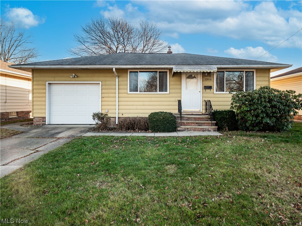 Nice 3 Bedroom, 2 Full Bath Ranch Home in desirable area of Brook Park, with huge finished basement and attached 1 car garage. Fenced yard and large covered back patio. Roof is less than 10 years old. Vinyl windows throughout and glassblock in basement. Front windows less than 5 years old. Newer H20 tank, New carpet and padding throughout the first floor and basement (2023). Brand new LVP flooring in kitchen (Dec 2023). More updates in 2023: Some fresh paint, new ceiling fans in kitchen and dining room, new toilets in both bathrooms, new vanity n basement bath, new kitchen faucet. This is an estate. Sellers are offering a one-year home warranty! Selling as-is. This is a solid home in a great neighborhood. Move-in-Ready!