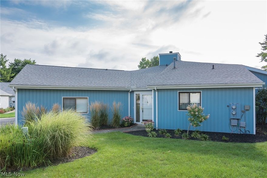 Pretty, end unit ranch style condo backing up to trees affording great privacy. There are newer wood laminate floors in the kitchen eating area and bedrooms. The living room features sliding doors to the patio and private backyard and is open to the dining room. There is good cabinet space in the kitchen with all appliances. The two bedrooms are generously sized with the master suite featuring a full bath. The other full bath is adjacent to the second bedroom. This meticulously maintained condo also features a laundry room and spacious two car garage. Just move in and relax on the patio overlooking the private wooded setting! Roof 2017, siding 2013, furnace and A/C 2012.