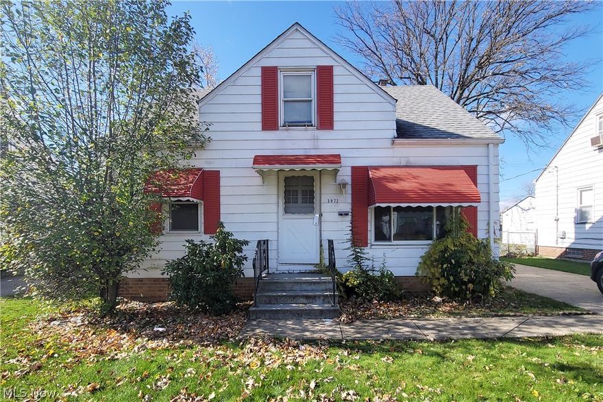Cape cod investment opportunity. 3 bed, 1 bath, full basement, rear and detached 2 car garage. Owner is selling as-is and will not be making any repairs