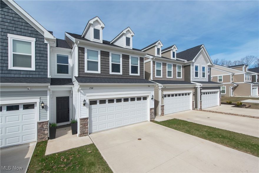 Welcome to 794 N Greenway Drive, a contemporary townhouse nestled in North - East Westlake, Ohio. This elegant residence offers 3 spacious bedrooms and 2.5 bathrooms across 2,052 square feet of thoughtfully designed open living space.

Built in 2022, this home boasts modern architecture and high-quality finishes.  Previous owner made upgrades beyond standard build specs inclusive of the kitchen finishes and appliances, as well in the master bathroom.  The open-concept main floor features a gourmet kitchen equipped with state-of-the-art appliances, ample cabinetry, large eat up island, and sleek modern countertops.  Seamlessly flowing into a bright and airy living area full of natural lights, ideal for both entertaining and everyday living.

The master suite serves as a private retreat, complete with a luxurious en-suite bathroom and generous closet space. Two additional bedrooms provide flexibility for family, guests, home office, or workout room. A conveniently located half-bathroom on the main floor adds to the home's functionality and privatization.

Additional highlights include an attached 2-car garage with epoxy finished floor, offering secure parking and extra storage.  Electric car charging port in garage.  Large rear green space in the back, setting this property apart from others in the development.  Location is unparalleled, with close proximity to local amenities, shopping centers, dining options, and major highways, ensuring a seamless commute and easy access to the greater Cleveland area.

Experience the perfect blend of comfort, style, and convenience at 794 N Greenway Drive—a place you'll be proud to call home.