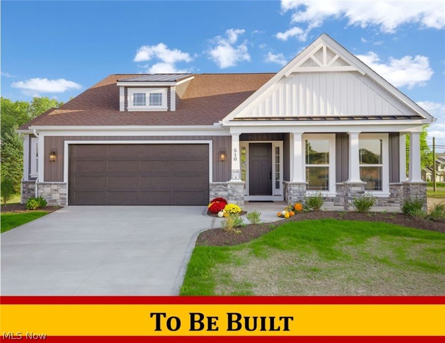 NEW CONSTRUCTION Model Home (only - not for sale) by Patrick Long Homes. Please visit 510 Meadow Circle SW, Hartville in The Villas at Gentlebrook. We just adapted a NEW site-plan to include additional single unit homesites! Welcome to The Windham IV model home in The Villas at GentleBrook, a senior living condominium community in the Village of Hartville. Designed for individuals 55+, ready to embrace casual living. **Please Note: advertised price is the "Starting At” price
for the Windham IV Plan generally refers to the base house including base lot, before addition of upgraded
finishes, features, and buyers’ customizations. Some photos depict upgraded elevations and/or optional features available
at additional cost and may not represent the lowest-priced homes offered in The Villas.**The Villas feature a combination of detached & duplex models. All Villas feature Craftsman styling, exteriors detailed w/ stone, siding & Craftsman inspired accents. The Windham IV Plans offers first floor living, 2 to 3 Beds or Study (3rd bed converts to Study), A grand Foyer Entrance with 9' Ceilings, Crown detailing, Guest Bed, Study with Craftsman Stained Hardwood Beams, Shoe Bench Detail, Plenty of Natural Light as we opened the plan to incorporate the Great Room, tall windows, transom windows, corner Fireplace, Spacious Kitchen, with Gourmet seated island, &crowned cabinetry. Dinette leads onto a raised covered deck optimizing the rear yard views. Owner's Suite, cathedral ceiling w/ Wainscotting detail, Custom tiled shower, double vanity and large closet built-in shelving. Open staircase leads to fully finished Rec Room, full light windows, full bathroom & plenty of storage. We offer Quick-Move-In condos and various plans from 1500sf and up.